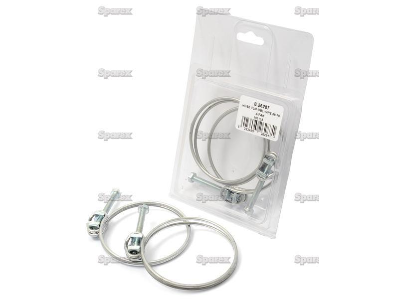 Double Wire Hose Clip, Ø69-76mm. 2 pcs. Agripak.