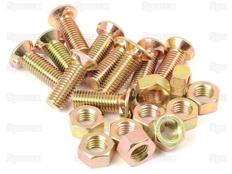 Countersunk Head Bolt 2 Nibs With Nut (TF2E), Replacement for Kverneland