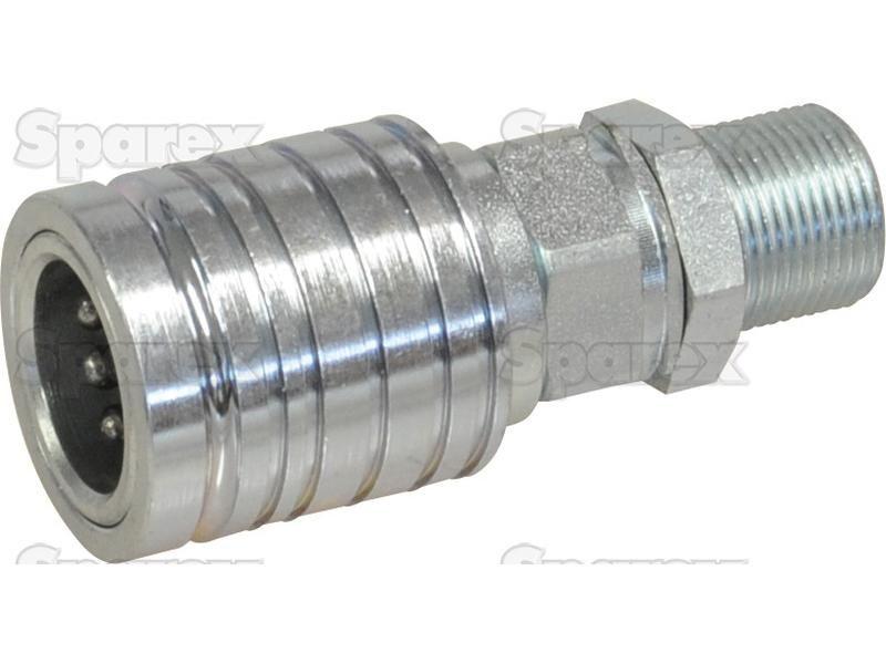 Sparex Quick Release Hydraulic Coupling Female 1/2'' Body x M22 x 1.50 Metric Male Bulkhead PARKER HANNIFIN (4V54E6X5-B)