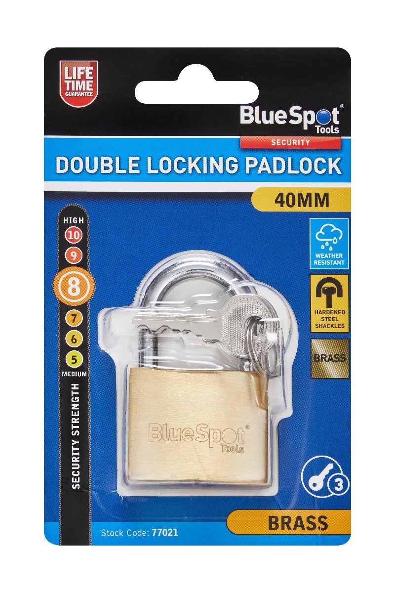 Blue Spot Tools 40MM Brass Padlock Double Locking