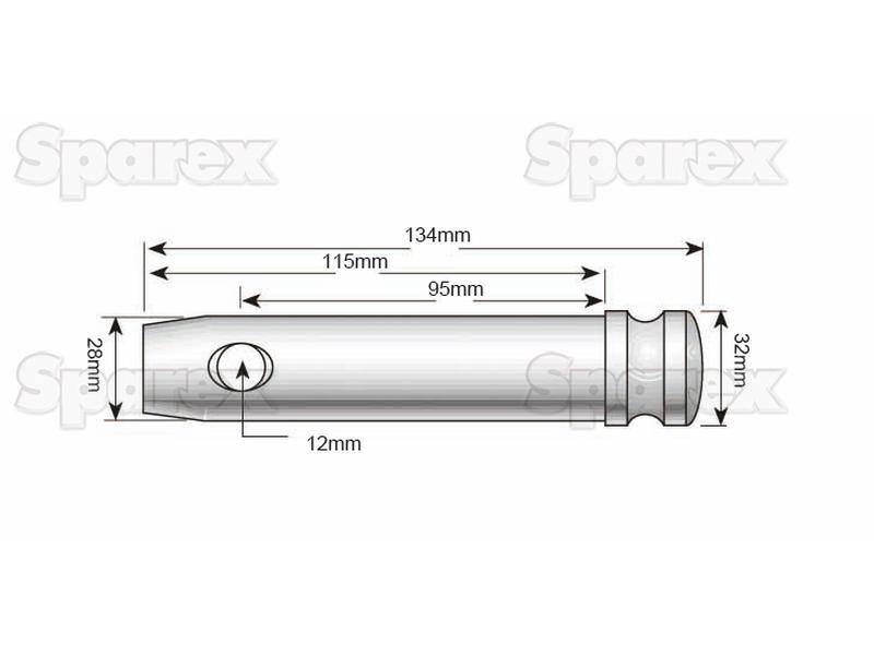 Lower link pin 28x95mm Cat. 2