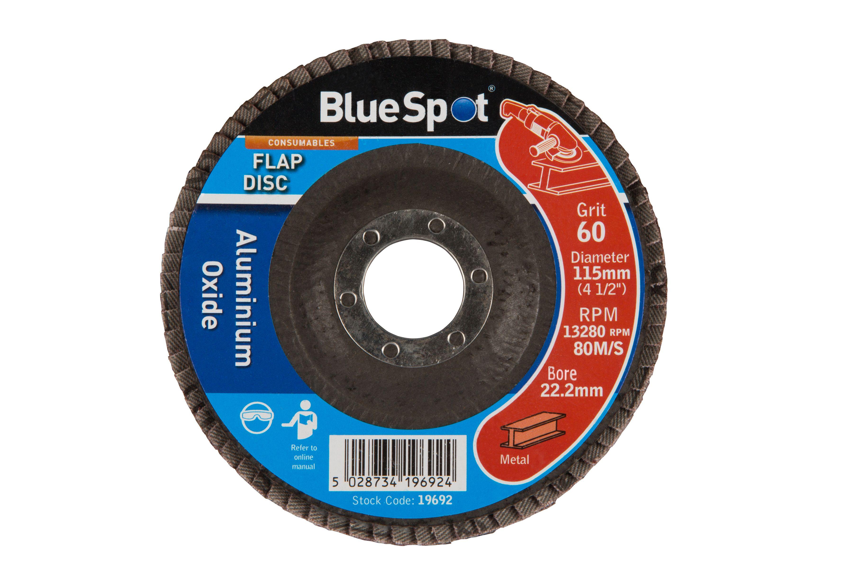 Blue Spot Tools 115mm (4.5") 60 Grit Aluminium Oxide Flap Disc