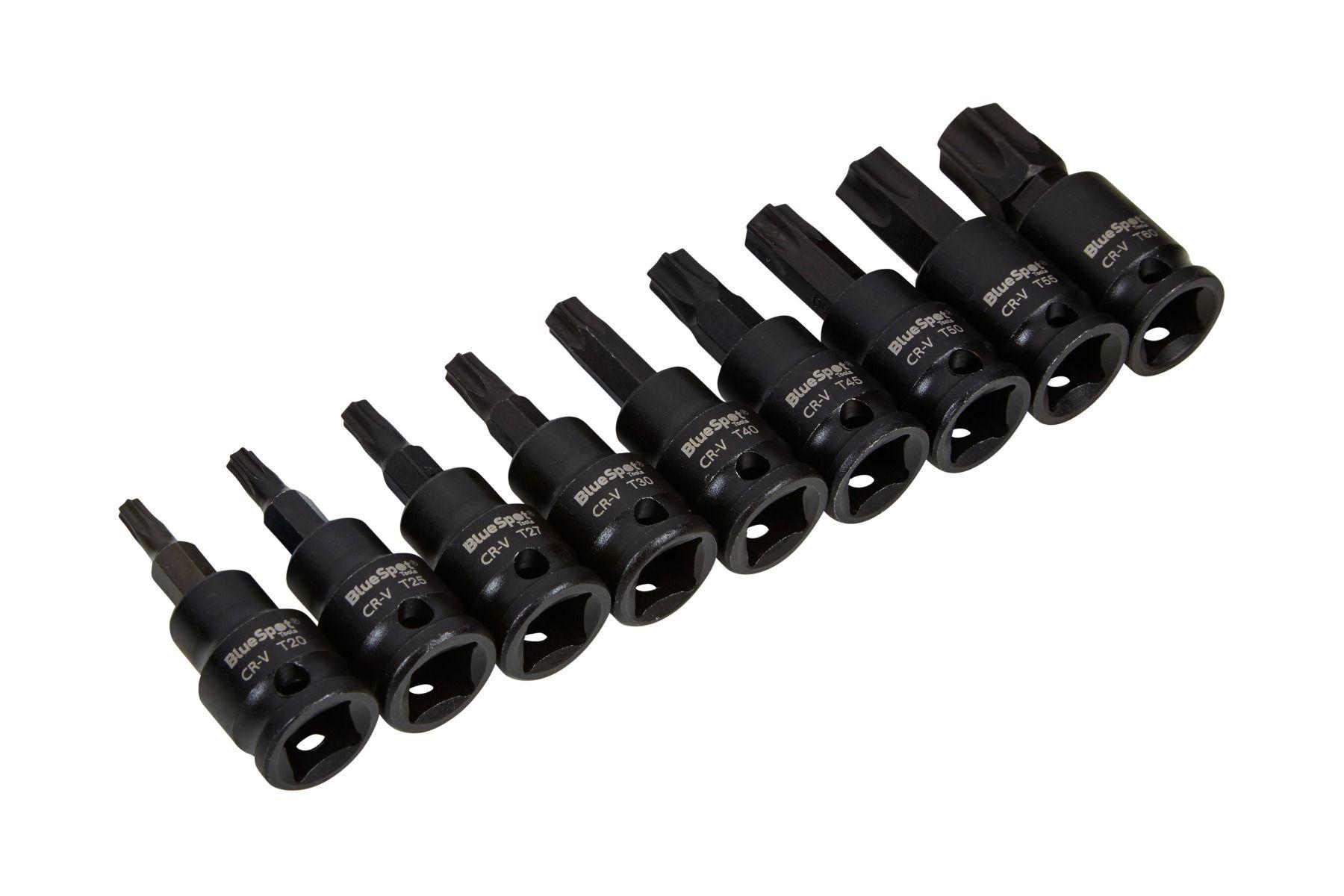 Blue Spot Tools 9 PCE 3/8" Impact Torx Bit Sockets (T20-T60)