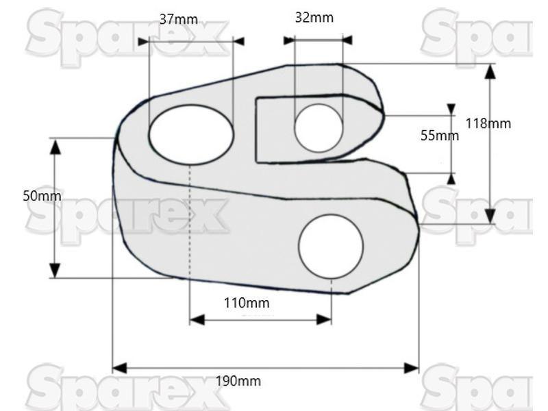 Top Link Knuckle End - Cat. 37mm