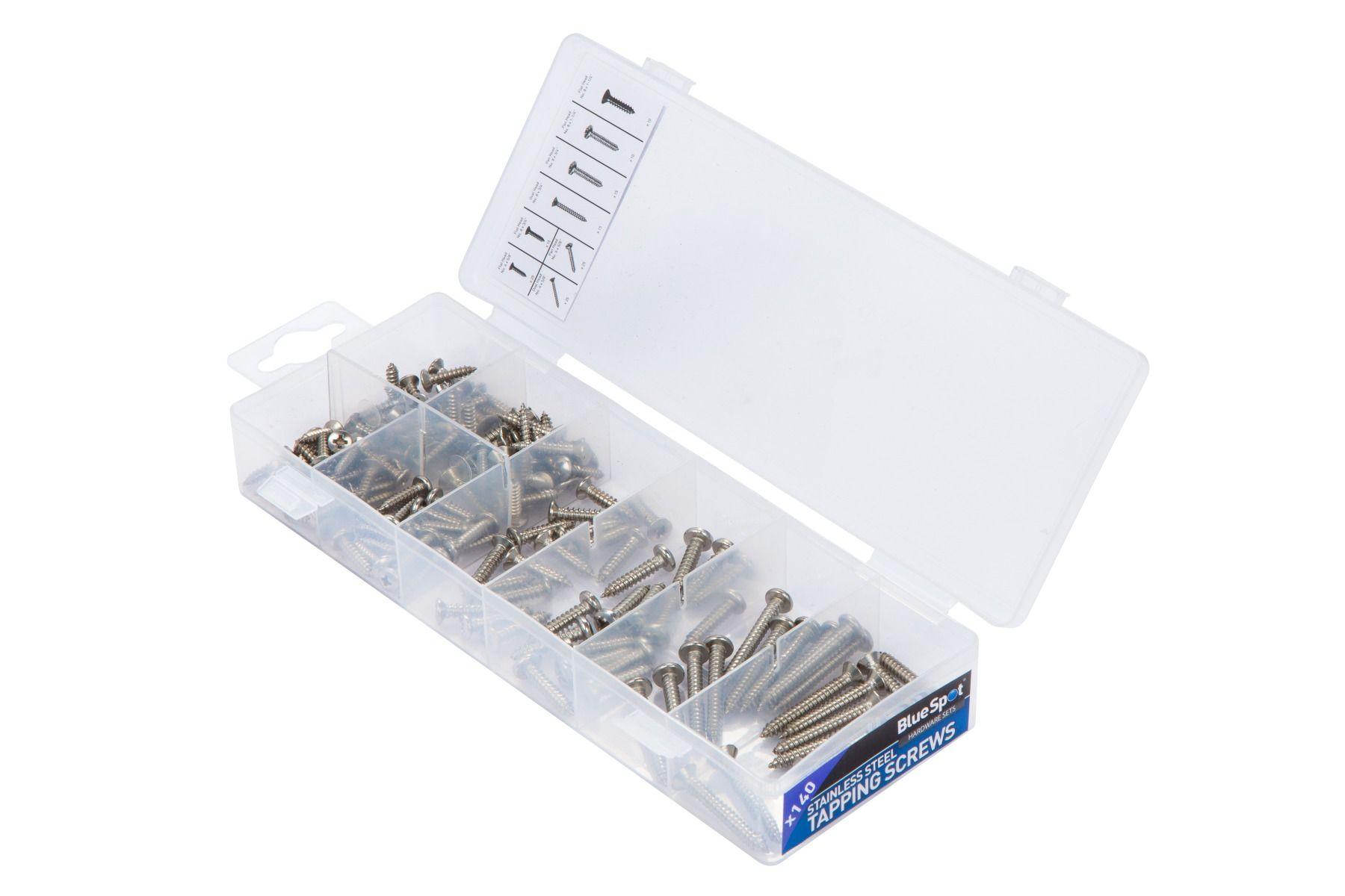 Blue Spot Tools 140 PCE Assorted Stainless Steel Tapping Screw Set