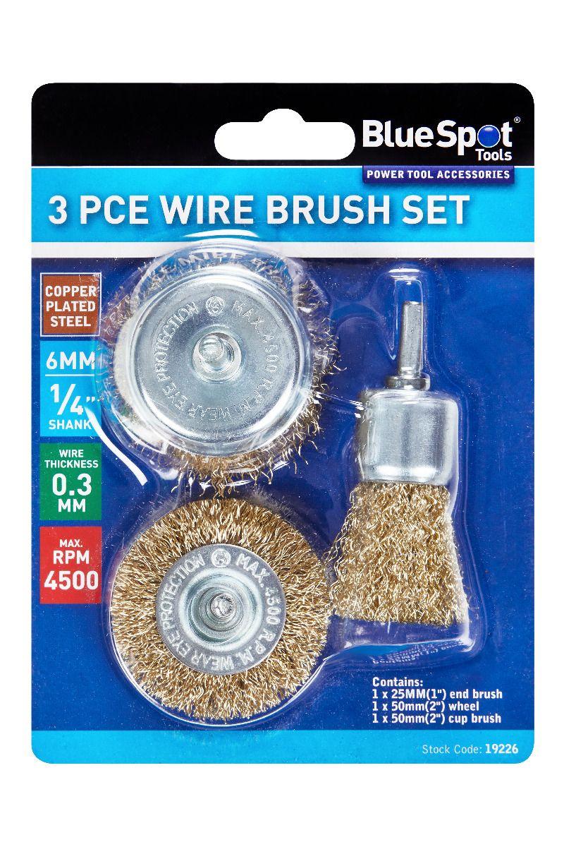 Blue Spot Tools 3 PCE Wire Cup Brush Set