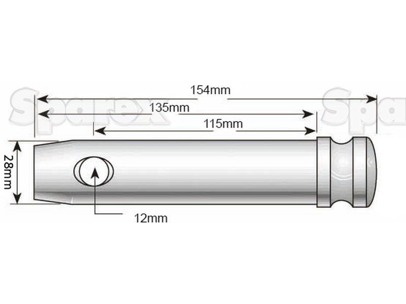 Lower link pin 28x115mm Cat. 2