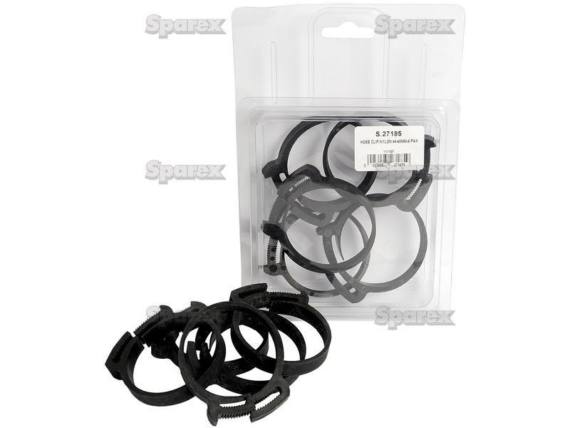 Nylon Hose Clip, Min Ø44mm, Max. Ø48mm, 5 pcs. Agripak.