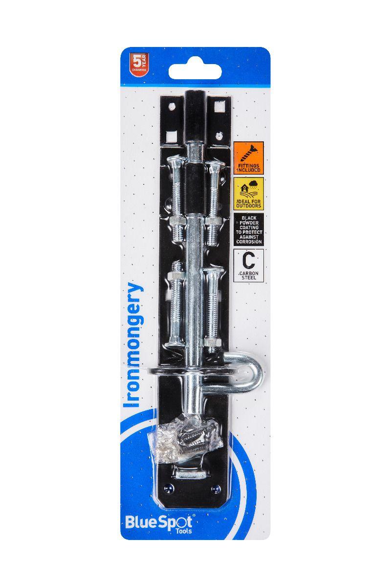 Blue Spot Tools Black Powder Coated Brenton Bolt 200mm