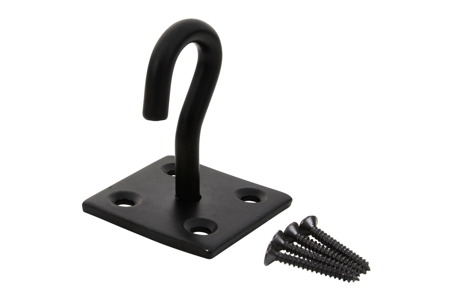 Blue Spot Tools Black Powder Coated Hook On Plate 50 X 50mm