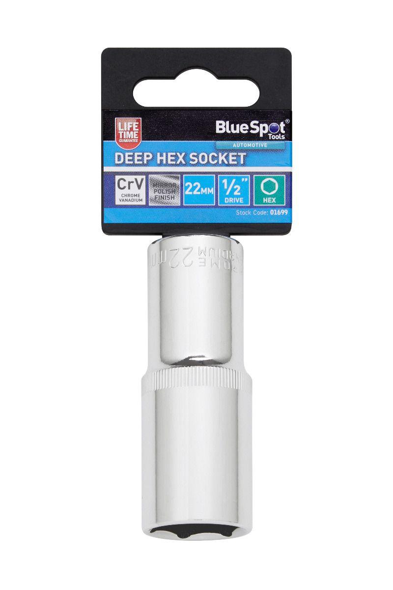 Blue Spot Tools Individual 22mm 1/2" Deep Hex Socket