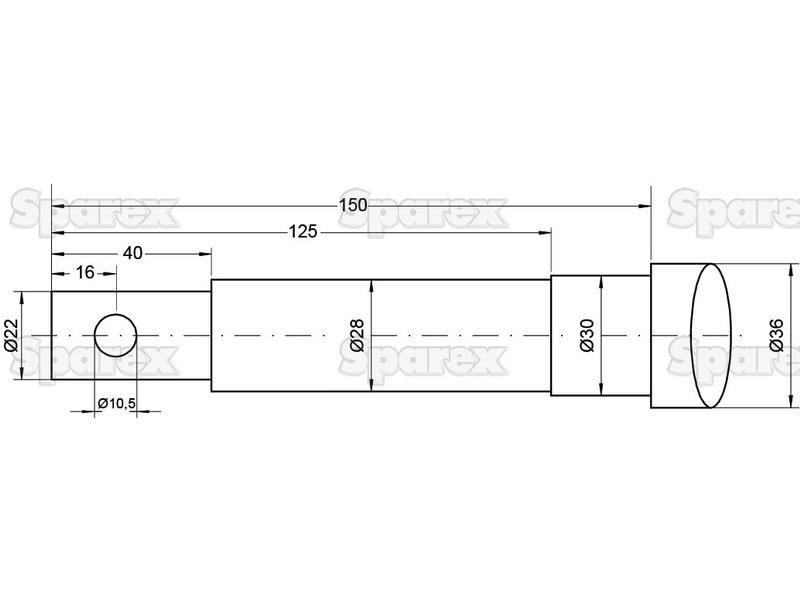 Straight Loader Tine | 830mm for Fournial, Samson