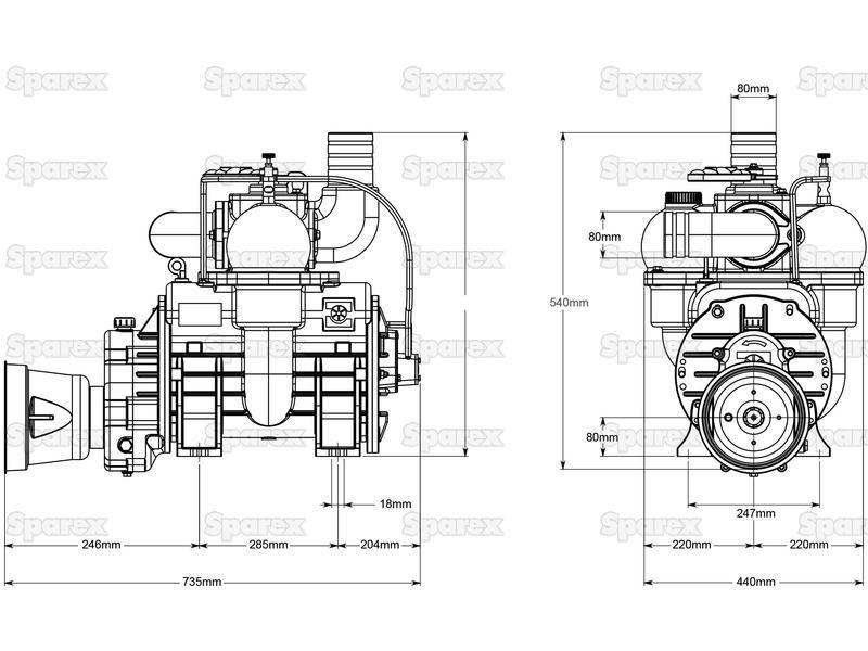 Vacuum pump - STAR60MA - PTO driven - 540 RPM for Battioni Pagani Pomp