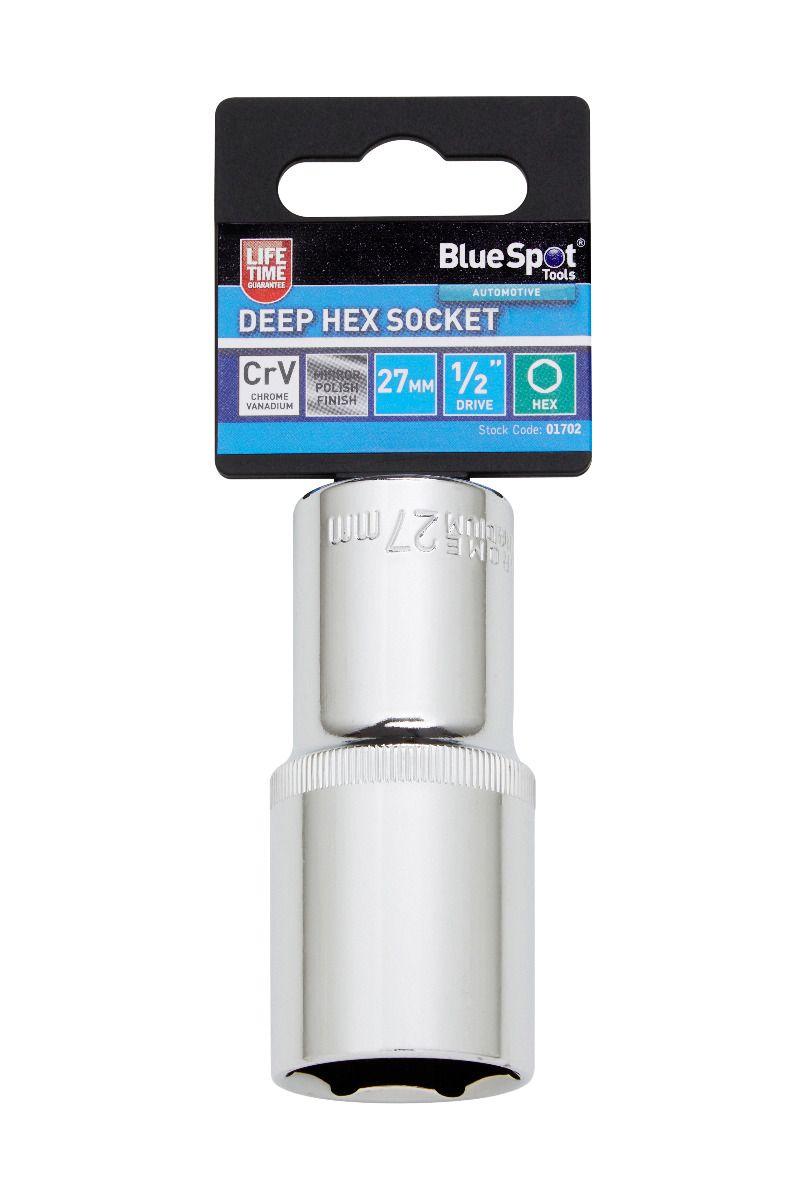Blue Spot Tools Individual 27mm 1/2" Deep Hex Socket