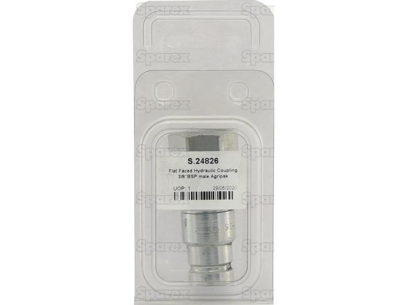Sparex Flat Faced Coupling Male 3/8'' Body x 3/8'' BSP Female Thread (Agripak 1pc.)