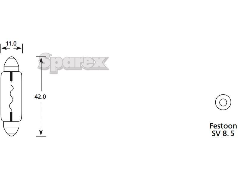 Halogen Side | Indicator Bulb, 12V, 10W, SV8.5 Base Lucas (264, LLB264)