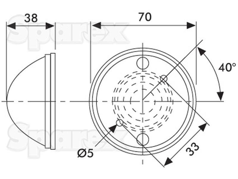 Halogen Marker Light - Front Facing, 12V () HELLA LTD (2PF001650001)