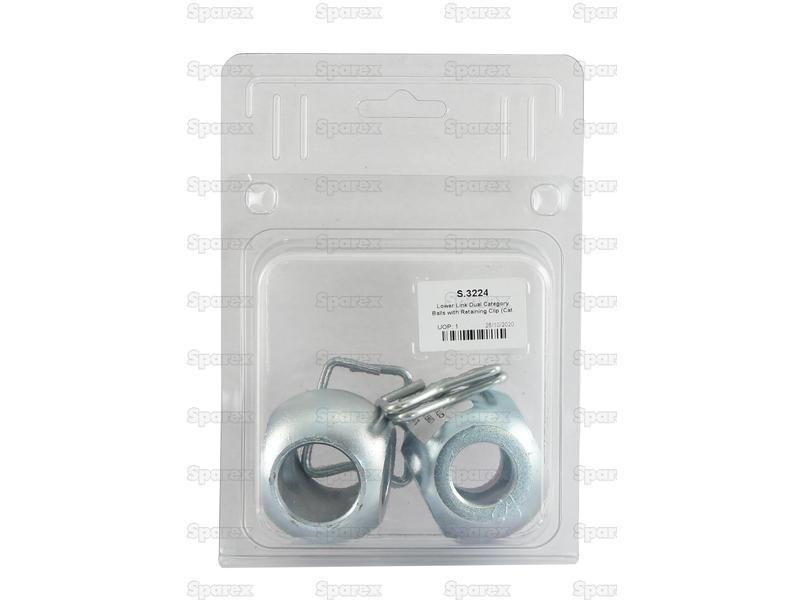 Lower Link Dual Category Balls with Retaining Clip (Cat. 1/2), (4 pcs. Agripak)