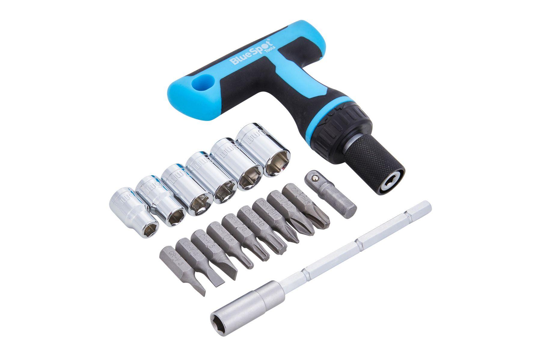 Blue Spot Tools 18 PCE Ratchet Screwdriver & Bits Set