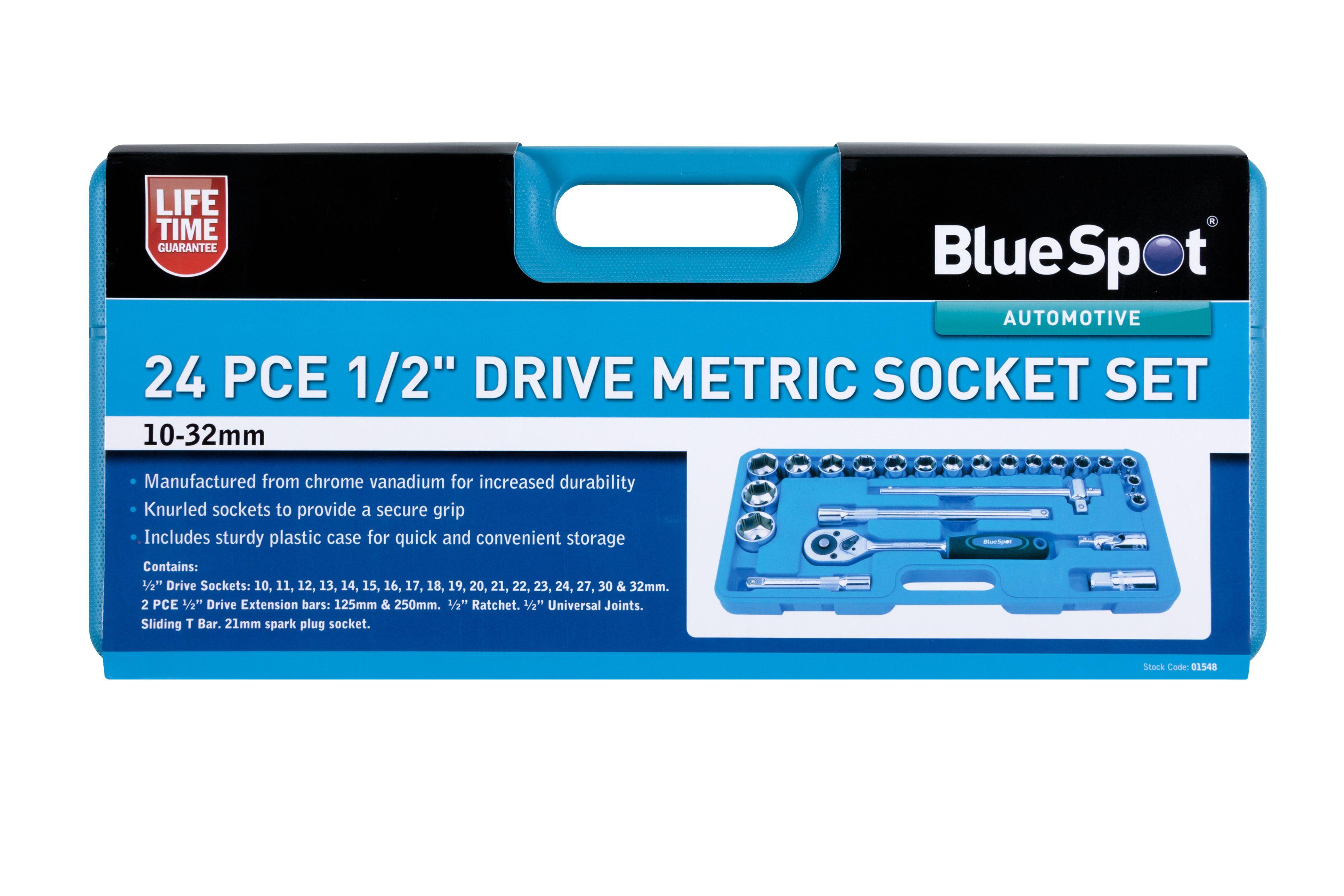 Blue Spot Tools 24 PCE 1/2" Drive Metric Socket Set (10-32mm)