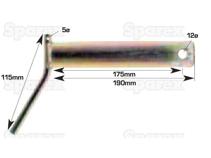 Lower link pin - Double shear 36x175mm Cat.3
