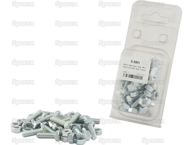 Metric Setscrew, Size: M6 x 20mm (Din 933, 934) Tensile strength: 8.8.