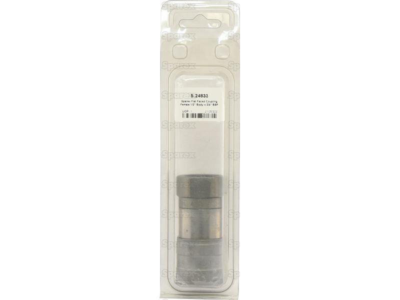 Sparex Flat Faced Coupling Female 1/2'' Body x 3/4'' BSP Female Thread (Agripak 1pc.)