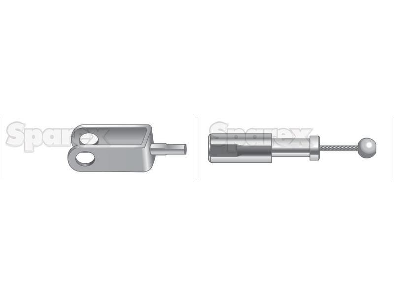 Throttle Cable - Length: 235mm, Outer cable length: mm. for Massey Ferguson 390 (300 Series)