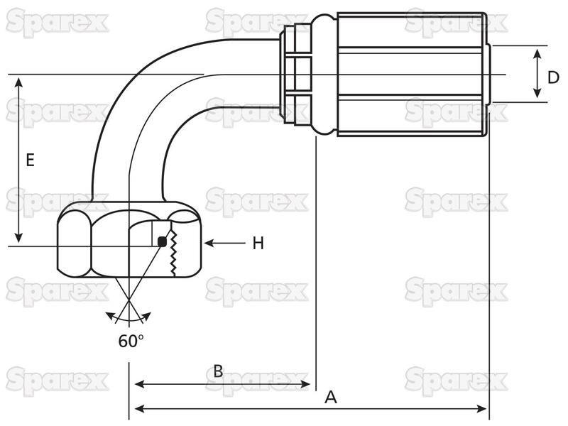 Gates BSP 60° Hose Insert 1 1/4'' x 1 1/4'' Female 90° Swept Swivel Gates (Belts) (20G20FBSPORX90)