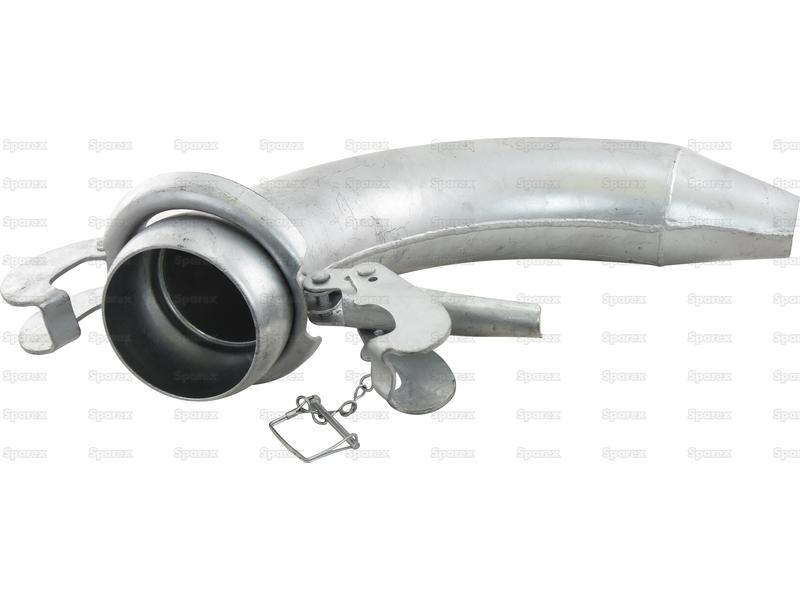 Male Coupling with 90° Galvanised Bend & Spreader Cone 5" Galvanised B | Bauer