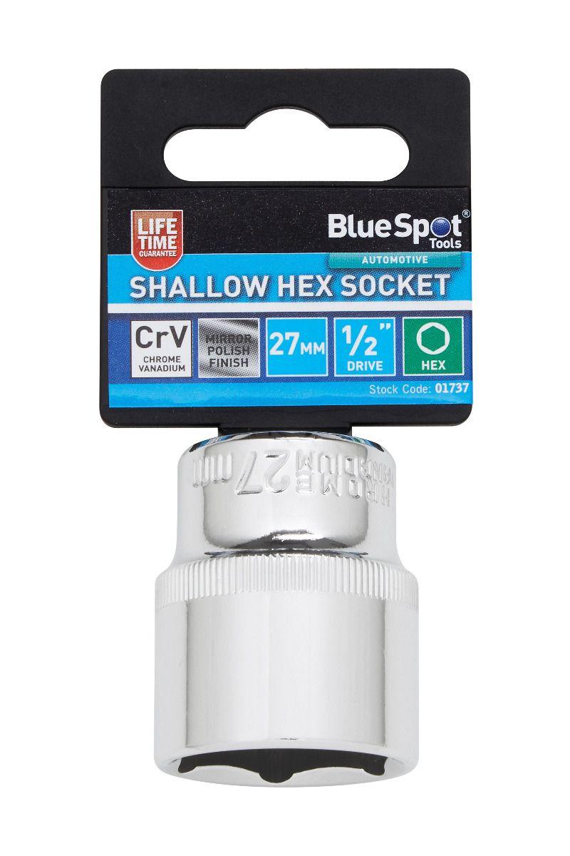Blue Spot Tools Individual 27mm 1/2" Shallow Hex Socket