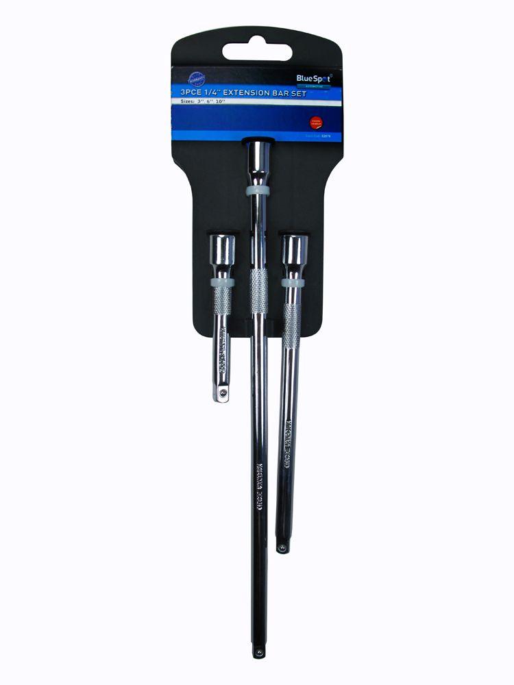 Blue Spot Tools 3 PCE 1/4" Chrome Vanadium Extension Bar Set