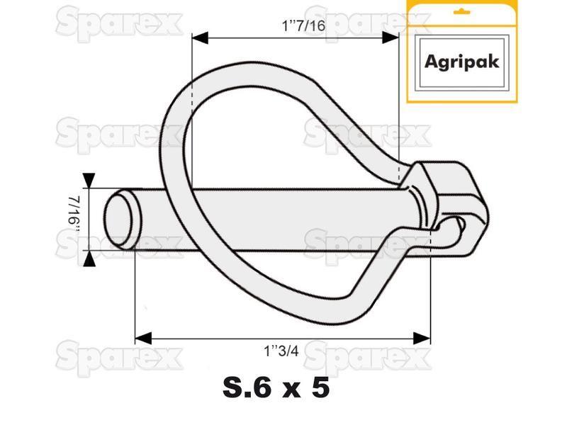 Pear Linch Pin, Pin Ø11mm x 44.5mm (5 pcs. Agripak)