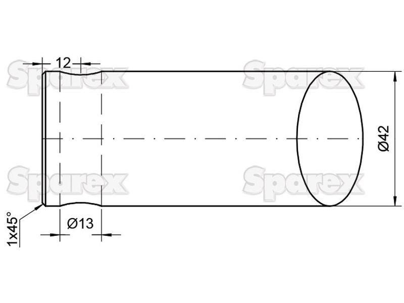 Straight Loader tine | 1400mm, Pin fitting