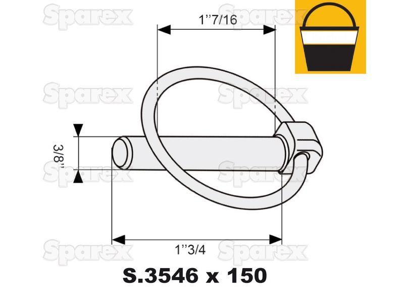 Round Linch Pin, Pin Ø9.5mm x 44.5mm (150 pcs. Small Bucket)