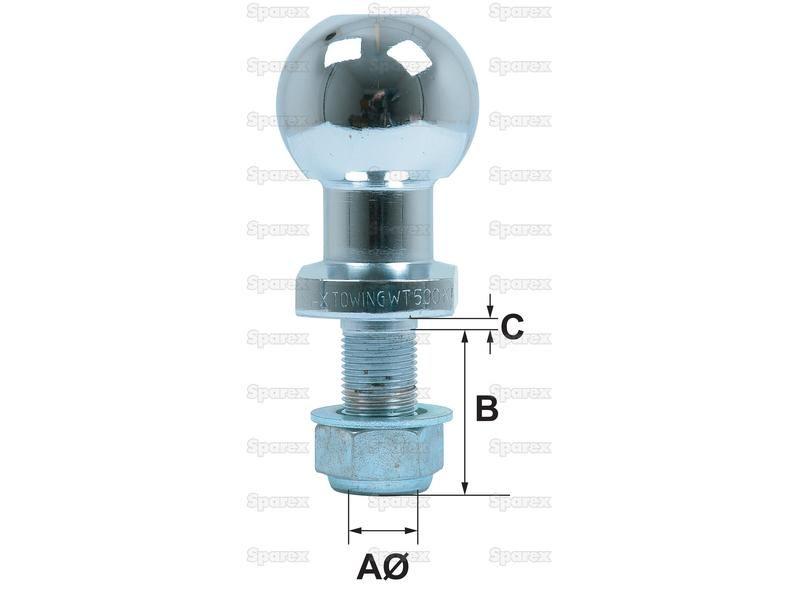 Ball Hitch Pin, 350Kg (Short (ATV))
