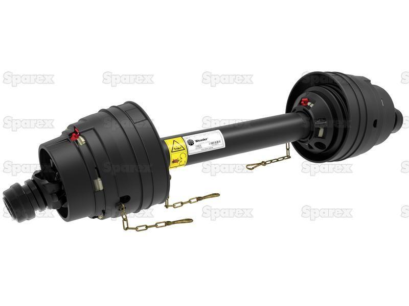 PTO Shaft - EUCV Wide Angle - Both Ends, (Lz) Length: 1010mm, 1 3/8'' x 6 Spline 80° W.A. to 1 3/8'' x 6 Spline 80° W.A.