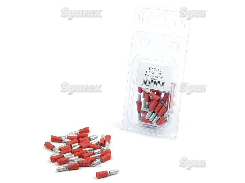 Pre Insulated Bullet Terminal, Standard Crimp - Male, 4.0mm, Red (0.5 - 1.5mm) (Agripak 25 pcs.)