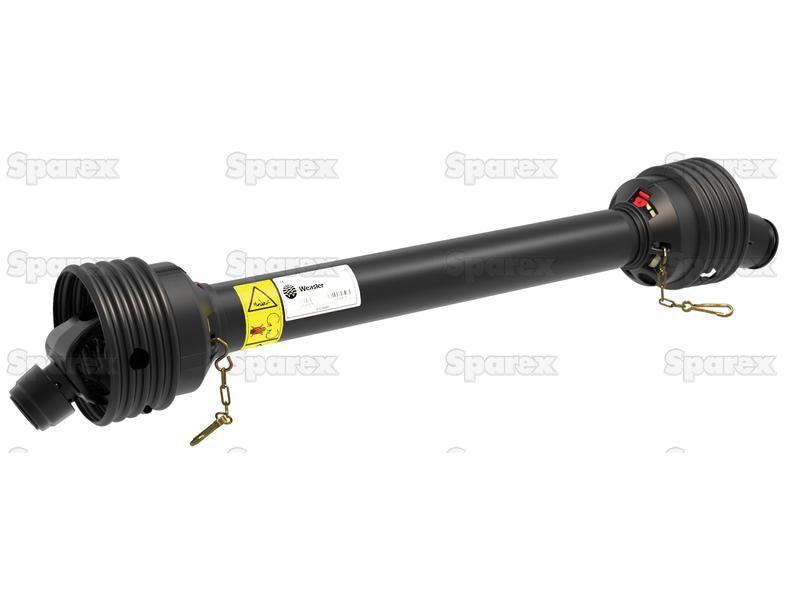 PTO Shaft - (Lz) Length: 1210mm, 1 3/8'' x 6 Spline Q.R. to 1 3/8'' x 6 Spline Overunning Clutch (Clockwise)