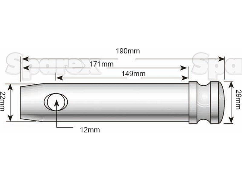 Lower link pin 22x149mm Cat. 1 for Massey Ferguson 765 (Pre 100 Series (1947 - 65))