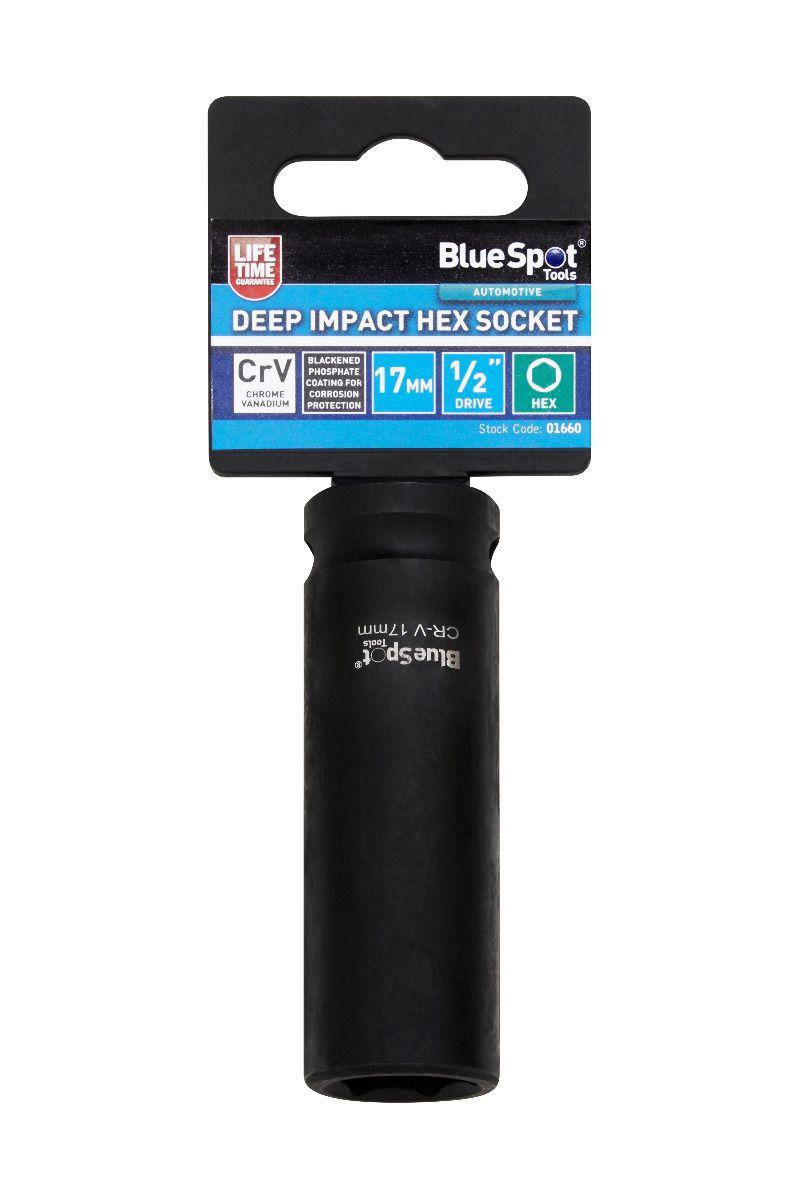 Blue Spot Tools Individual 17mm 1/2" Deep Impact Hex Socket