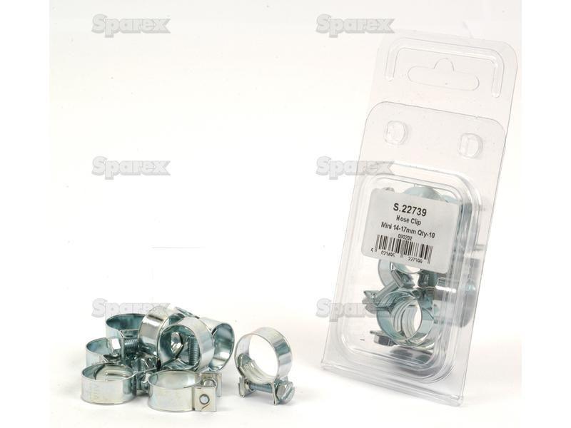 Mini Hose Clip, Min Ø14mm, Max. Ø17mm, 10 pcs. Agripak.