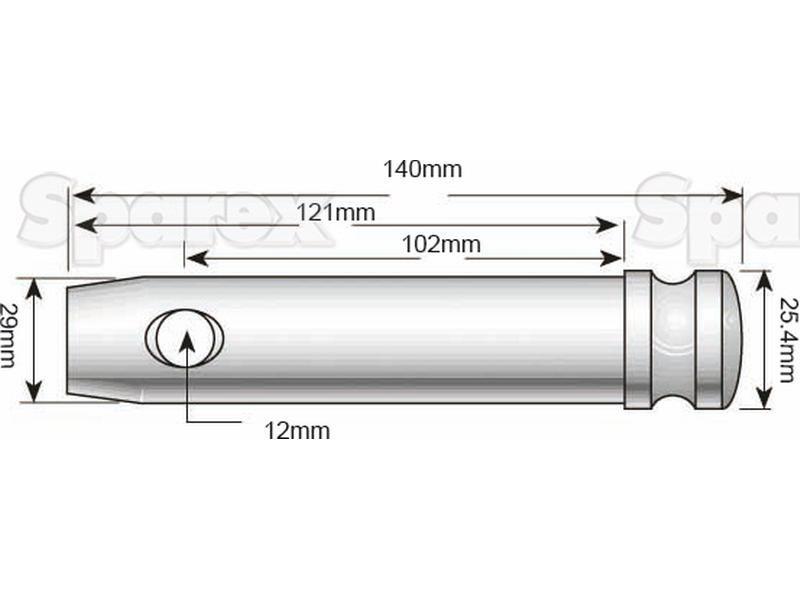 Top link pin & chain 25x102mm Cat. 2