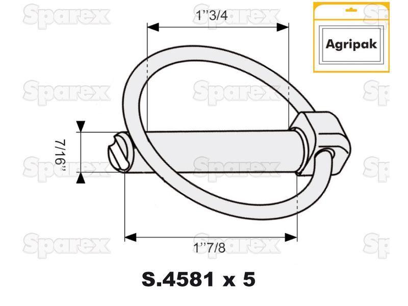 Round Linch Pin, Pin Ø11mm x 47mm (5 pcs. Agripak)
