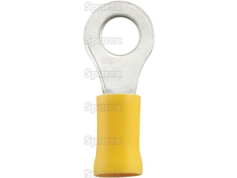 Pre Insulated Ring Terminal, Double Grip, 6.4mm, Yellow (4.0 - 6.0mm)