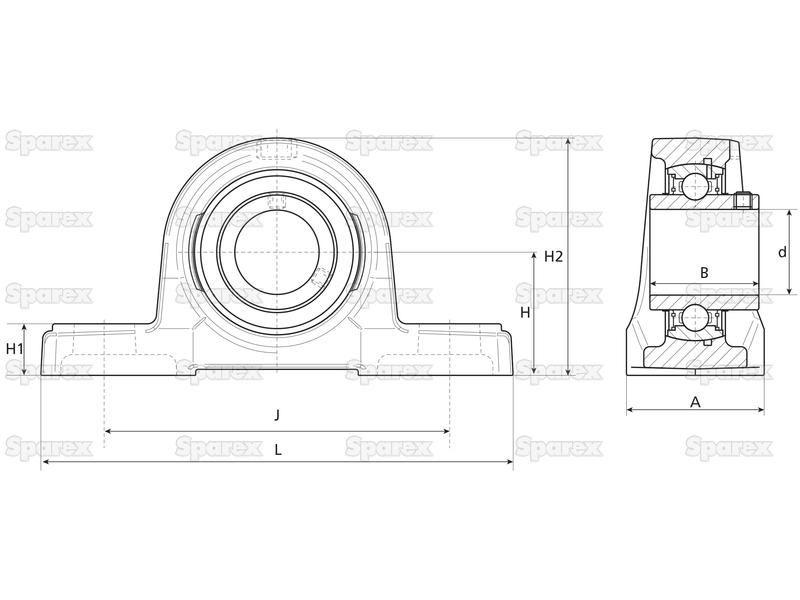 NTN SNR Two-Bolt Pillow Block Bearing (UCPE207)