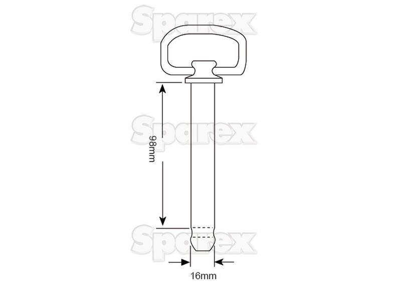 Hitch Pin with Chain & Linch Pin 16x98mm