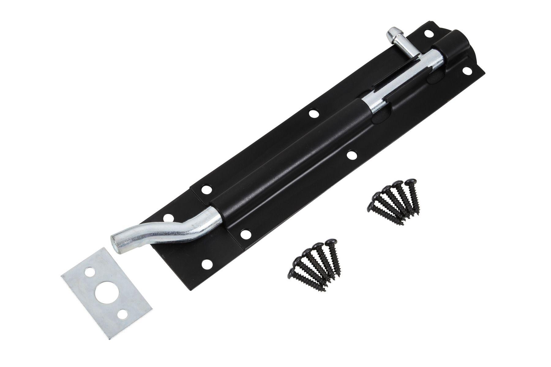 Blue Spot Tools Black Powder Coated Necked Tower Bolt 200mm