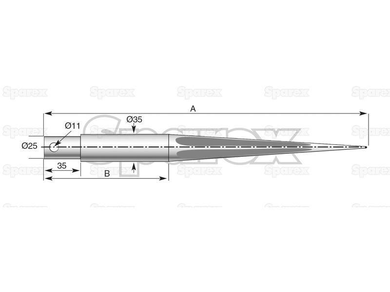 Loader Tine - Straight 1,000mm, (Star) Manip (10049531)