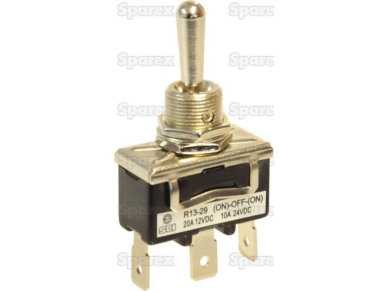 Toggle Switch, (On)/Off/(On) Sprung Centred